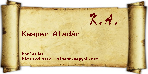 Kasper Aladár névjegykártya